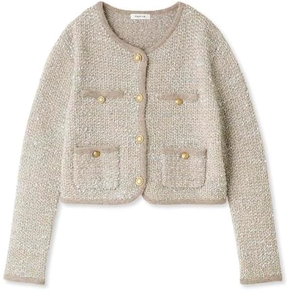 FRAY I.D フレイアイディー ブークレヤーンコンパクトニットジャケット FRAY I.D（フレイアイディー）の「ブークレヤーンコンパクトニット
